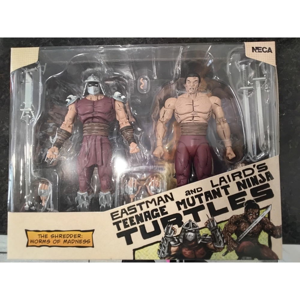 NECA TMNT‎ The Shredder Worms of Madness Action Figure 2-Pack Mirage Comics NEW